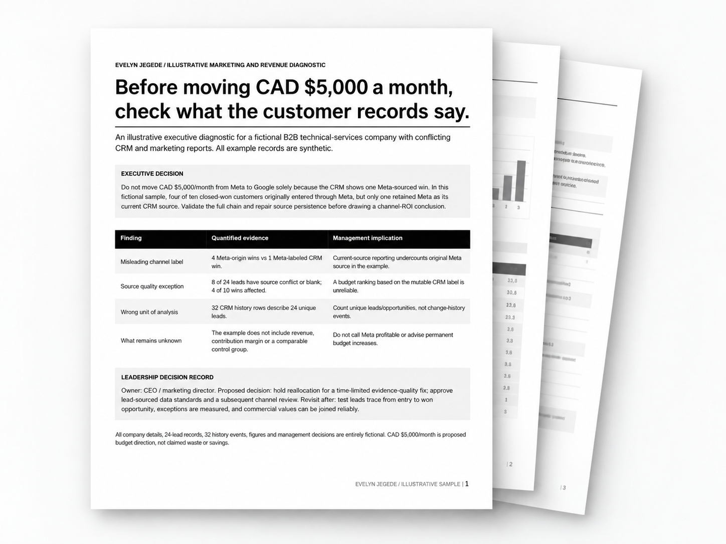 Preview of Marketing-to-Revenue Diagnostic